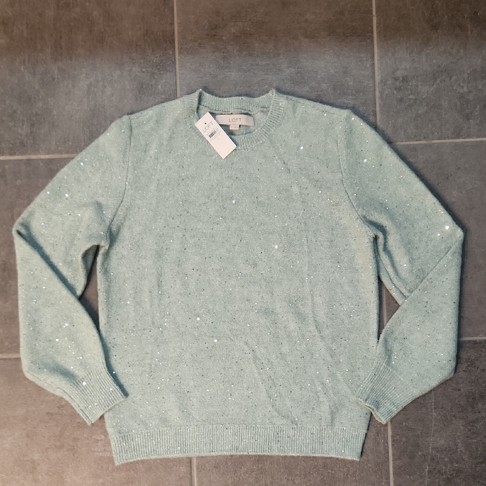 LOFT Sparkle Crewneck Sweater